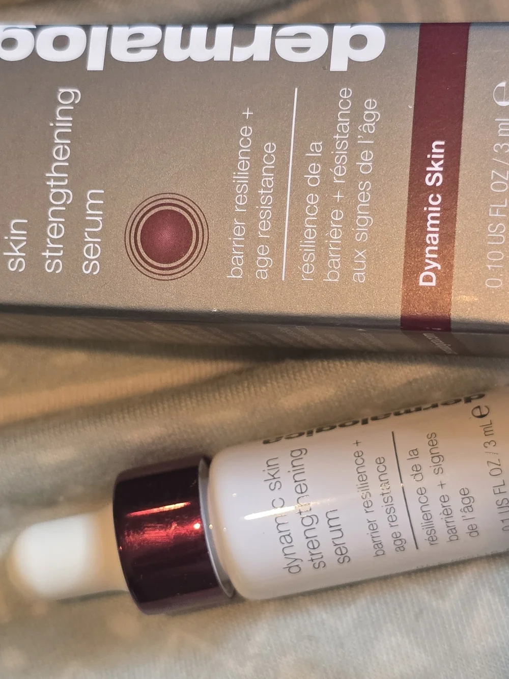 dermalogica skincare set white, brown, gold